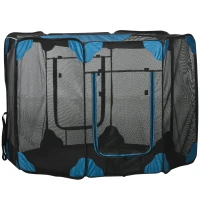 PawHut Portable Outdoor Cat Playpen, Exercise Pen Kennel with Carrying Bag, Zippered Cover, Water-Resistant Bottom, for Small Dogs, Rabbits, Guinea Pigs, Φ59" x 39"(m-2)