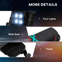 Aosom 6V Kids Motorcycle Battery-Operated Ride-on Toy with Training Wheels Lights Music Siren Horn, Black(m-7)