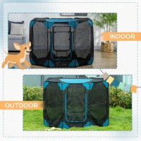 PawHut Portable Outdoor Cat Playpen, Exercise Pen Kennel with Carrying Bag, Zippered Cover, Water-Resistant Bottom, for Small Dogs, Rabbits, Guinea Pigs, Φ59" x 39"(m-6)