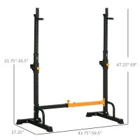 Soozier Adjustable Barbell Rack, Squat Rack with Dip Station and Push Up Stand, Multi-Function Weight Lifting for Home Gym(m-3)