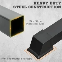 Soozier Adjustable Barbell Rack, Squat Rack with Dip Station and Push Up Stand, Multi-Function Weight Lifting for Home Gym(m-6)