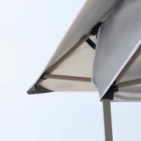 Outsunny 12'x12' Heavy Duty Pop Up Canopy with Center Lift Hook Design, Mesh Sidewall Netting, 3-Level Adjustable Height, Grey(m-10)