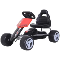 Aosom Kids Go Kart Pedal Powered Racing Style Durable Children Toddlers Ride on Car Outdoor Racer Perfect Toys Gift for 3 years, for Boys and Girls, Red(m-2)