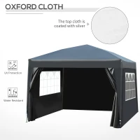 Outsunny 10'x10' Outdoor Pop Up Party Tent Gazebo Canopy with Carrying Bag (Black)(m-6)