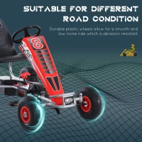 Aosom Pedal Go Kart Children Ride on Car  Racing Style with Adjustable Seat, Rubber Wheels, Handbrake, Clutch(m-6)