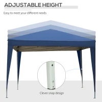 Outsunny 10'x10' Outdoor Pop Up Party Tent Wedding Gazebo Canopy with Carrying Bag (Blue)(m-9)