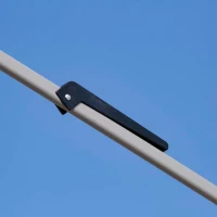 Outsunny 12'x12' Heavy Duty Pop Up Canopy with Center Lift Hook Design, Mesh Sidewall Netting, 3-Level Adjustable Height, Grey(m-12)