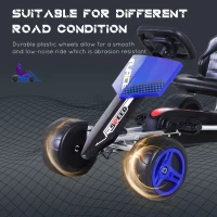 Aosom Kids Go Kart Pedal Powered Racing Style Durable Children Toddlers Ride on Car Outdoor Racer Perfect Toys Gift for 3 years, for Boys and Girls, Blue(m-6)