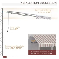 Outsunny 10' x 8' Retractable Sun Shade Patio/Window Awning - Polyester Fabric - Beige(m-9)