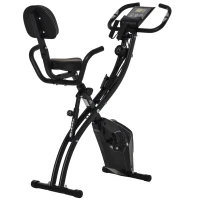 Soozier Exercise Bike Folding Upright Recumbent Stationary Cycling w/ Resistance Band(m-1)