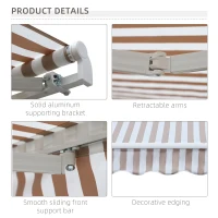 Outsunny 10' x 8' Retractable Sun Shade Patio/Window Awning - Polyester Fabric - Beige(m-7)