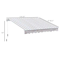 Outsunny 10' x 8' Retractable Sun Shade Patio/Window Awning - Polyester Fabric - Beige(m-3)