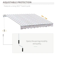 Outsunny 10' x 8' Retractable Sun Shade Patio/Window Awning - Polyester Fabric - Beige(m-5)