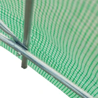 Outsunny 15' x 7' x 7' Walk-in Tunnel Hoop Greenhouse, Green House for Outside with PE Cover, Steel Frame, Roll-Up Zipper Door & Windows for Flowers, Vegetables, Tropical Plants, Green(m-9)