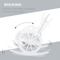 Outsunny Rustic Wood Adirondack Rocking Patio Chair w/ Slatted Design, Wheel Armrests(m-4)