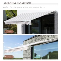 Outsunny 10' x 8' Retractable Sun Shade Patio/Window Awning - Polyester Fabric - Beige(m-6)