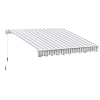 Outsunny 10' x 8' Retractable Sun Shade Patio/Window Awning - Polyester Fabric - Beige(m-1)