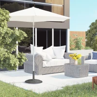 Outsunny 22" 42 lbs Round Resin Umbrella Base Stand Market Parasol Holder with Beautiful Decorative Pattern & Easy Setup, for Φ1.5", Φ1.89" Pole, for Lawn, Deck, Backyard, Garden, Bronze(m-2)