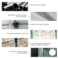 Outsunny 10' x 20' Outdoor Gazebo Canopy Party Wedding Party Tent with 4 Removable Sidewalls - Green(m-6)