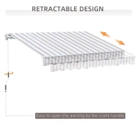 Outsunny 10' x 8' Retractable Sun Shade Patio/Window Awning - Polyester Fabric - Beige(m-8)