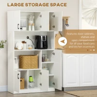 HOMCOM 71" Freestanding Pantry, Kitchen Buffet with Hutch, Modern Storage Cabinet, Microwave Cabinets with Doors and Adjustable Shelf,  White(m-4)