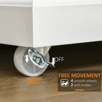 HOMCOM Foldable Kitchen Island with Storage Drawer, Farmhouse Style Rolling Utility Cart, Coffee Bar Cabinet on Wheels with Drop-Leaf Wood Top, White(m-7)