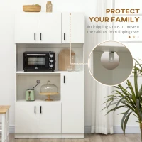 HOMCOM 71" Freestanding Pantry, Kitchen Buffet with Hutch, Modern Storage Cabinet, Microwave Cabinets with Doors and Adjustable Shelf,  White(m-6)