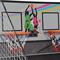 HOMCOM Double Shots Arcade Basketball System Foldable Two Player Basketball(m-9)
