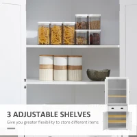 HOMCOM 72" Traditional Freestanding Kitchen Pantry Cabinet Cupboard with Doors and 3 Adjustable Shelves, White(m-5)