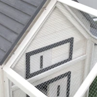 PawHut 65" Chicken Coop Wooden Chicken House Rabbit Hutch Poultry Cage Hen Pen Backyard with Nesting Box, Ramp, Run(m-14)