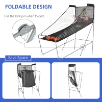 HOMCOM Double Shots Arcade Basketball System Foldable Two Player Basketball(m-7)