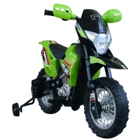 Aosom Ride-On Childrens Motorcycle w/ Real Driving Sounds & Fun Built-In Music Green(m-11)