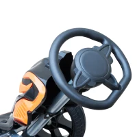 Aosom Kids Pedal Powered Ride-On Go Kart Racer With Hand Brake And Non-Slip Wheels - Orange(m-12)
