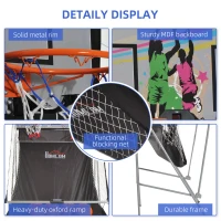 HOMCOM Double Shots Arcade Basketball System Foldable Two Player Basketball(m-6)