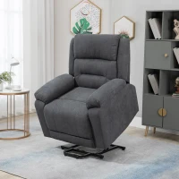 HOMCOM Electric Power Lift Chair for Elderly with Massage, Oversized Living Room Recliner with Remote Control, and Side Pockets, Grey(m-2)