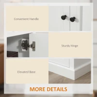 HOMCOM Sideboard Buffet Cabinet, Kitchen Cabinet, Coffee Bar Cabinet with 2 Drawers and Double Door Cupboard for Living Room, Entryway, White(m-6)