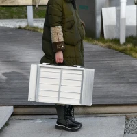 HOMCOM 2' Portable Wheelchair Ramp Aluminum Threshold Mobility Single-fold for Scooter with Carrying Handle(m-9)