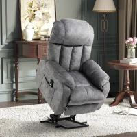 HOMCOM Power Lift Chair, Electric Recliner for the Elderly, Compact Living Room Chair with Side Pocket & Remote Control, Gray(m-9)