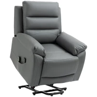 HOMCOM Electric Power Lift Chair for Elderly with Massage, Oversized Living Room Recliner with Remote Control, and Side Pockets, Grey(m-1)