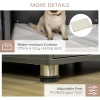 PawHut Dog Crate Indoor Dog Kennel for Small Medium Dogs with Double Doors, 31.5" x 21.75" x 27.5", Grey(m-8)