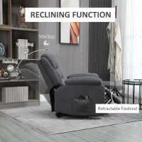 HOMCOM Electric Power Lift Chair for Elderly with Massage, Oversized Living Room Recliner with Remote Control, and Side Pockets, Grey(m-6)