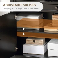 HOMCOM Sideboard Buffet Cabinet, Coffee Bar Cabinet with 2 Drawers and Double Door Cupboard for Kitchen, Living Room, Entryway, Black(m-5)