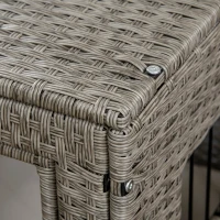 PawHut Rattan Dog Crate Cage, Dog Kennel Furniture with Soft Washable Cushion and Lockable Door for Small Sized Dogs, Gray(m-8)