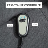 HOMCOM Electric Power Lift Chair for Elderly with Massage, Oversized Living Room Recliner with Remote Control, and Side Pockets, Grey(m-7)