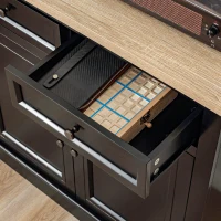 HOMCOM Sideboard Buffet Cabinet, Coffee Bar Cabinet with 2 Drawers and Double Door Cupboard for Kitchen, Living Room, Entryway, Black(m-8)