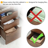 HOMCOM 3 Drawer Mobile File Cabinet, Rolling Printer Stand, Vertical Filing Cabinet, Brown Wood Grain(m-7)