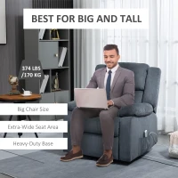 HOMCOM Electric Power Lift Recliner Chair for Elderly with Zero Gravity and Removable Upholstered Armrests, Reclining Chair with Remote Control, Side Pockets, Grey(m-8)