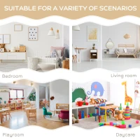 Qaba 3 Pcs Kids Table and Chair Set with Storage Under Tabletop, Activity Table and 2 Chairs, Kids Drawing Table for Playroom Furniture, White(m-6)