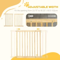 PawHut 24" - 40" Wide Walk Thru Pet Gate, Wooden Dog Gate for Stairs, Hallways, & Doorways, for Small and Medium Dogs(m-5)
