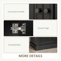 HOMCOM Sideboard Buffet Cabinet, Coffee Bar Cabinet with 2 Drawers and Double Door Cupboard for Kitchen, Living Room, Entryway, Black(m-6)